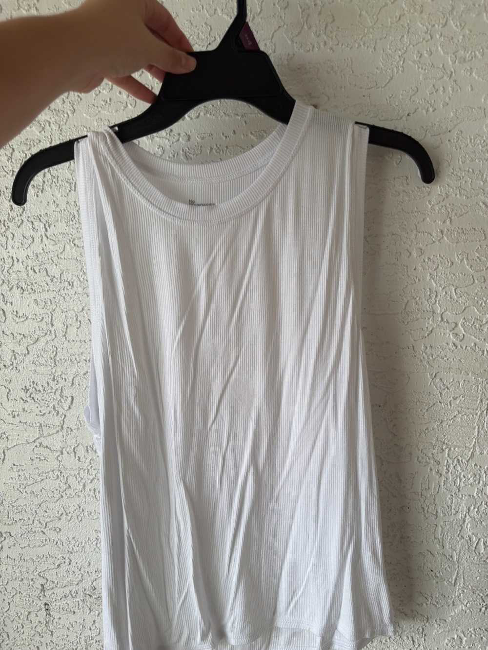 No Boundaries White Ribbed Tank Top